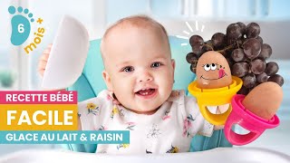 Glace lait et raisin  Idée recette bébé 6 mois  🍼🍇 [upl. by Icaj]