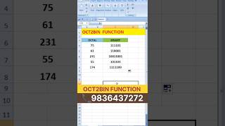 octal to binary conversion shorts octal binary octaltobinary excel [upl. by Cami]