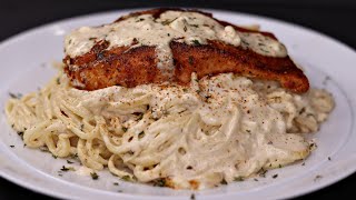 Creamy Cajun Salmon Alfredo Pasta Recipe  How To make Alfredo Pasta  Easy Dinner [upl. by Benito]