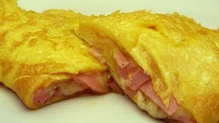 Grundrezept Omelette  Salami Omelette Rezept [upl. by Hbahsur]