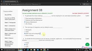 NPTEL Automation in Manufacturing Week8 Assignment8 Solution August 2024 [upl. by Eadnus497]