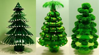 3 NEW CHRISTMAS🎄TREE CRAFT IDEASPLASTIC BOTTLE REUSE BOTTLE CHRISTMAS TREE ORNAMENTSPLASTICWOOL [upl. by Washko]