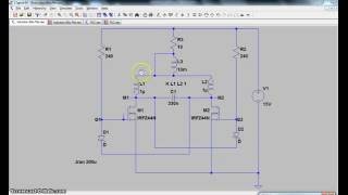 0213 Oscillatore di Royer ZVS simulazione con LTSpice [upl. by Stanfill]