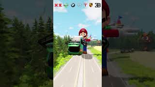 Cars vs Super Mario Characters 😱 BeamNG Drive cars beamngdrive [upl. by Ansilma]