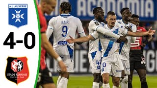 Auxerre vs Rennes 40 All Goals and Extended Highlights [upl. by Nipahc530]