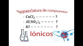 Nomenclatura de compuestos ionicos dada la formula [upl. by Alica]