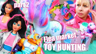 Part 2  A usual TOY amp DOLL HUNTING sunday at the flea market  vintage 80s 90s Barbie TMNT g3 MLP [upl. by Aihsinat757]