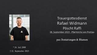 Trauergottesdienst Rafael Widmann [upl. by Seldun]