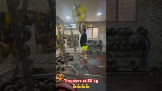 Thrusters 💪crossfit crossfiter fitness crossfitindia gym thruster weightlifting exercise [upl. by Ettenotna]