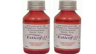 Esticof D Syrup Dextromethorphan HB Phenylephrine Hydrochionde amp Chlorpheniramine Maleate Syrup [upl. by Atteyek]