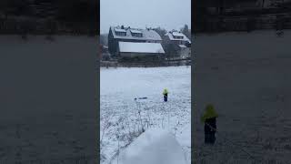 Snow Sledding in Weißenstadt Germany 🇩🇪 themerkelsfamily snowsledding germany europe [upl. by Stuppy601]