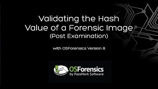 Validating a Forensic Image with OSForensics V8 [upl. by Aicrop229]