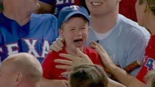 Crying Rangers Fan Loses Foul Ball to Adults  Good Morning America  ABC News [upl. by Ritchie105]