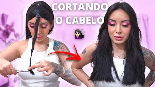 COMO CORTAR O CABELO EM CASA SOZINHA  ATUALIZADO [upl. by Cointon]