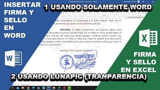 Cómo Insertar Firma y Sello en Word y Excel  2 Métodos Eficientes y Rápidos [upl. by Sire917]