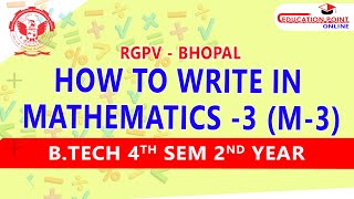 How to Write in RGPV Mathematics 3 Exam [upl. by Drawyah]