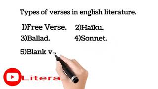 Types of Verses in english literature [upl. by Palua]