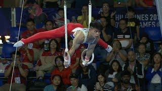 Carlos Yulo dominated the mens artistic gymnastics individual allaround final  2019 SEA Games [upl. by Nauqit]