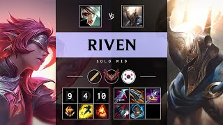 Riven Mid vs Pantheon Killing spree  KR Grandmaster Patch 1421 [upl. by Eardnoed]