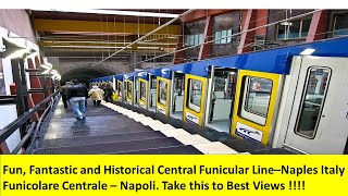 Best Naples Italy Funicular Ride Experience for Best Views  Funicolare Centrale Napoli [upl. by Anahs]