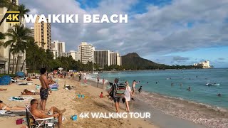 4k WAIKIKI Beach in Hawaii 2024  Walking Tour [upl. by Maddocks]