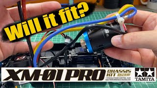 Tamiya XM01 Pro Rally Build quotWill it fitquot Hobbywing Combo and how not to Glue pt2 [upl. by Oxley668]