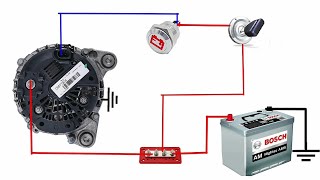 car alternator wiring diagram  valeo 140A alternator wiring diagram  2 pin alternator wiring [upl. by Ahsinod]