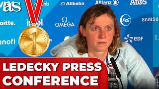 KATIE LEDECKY  FULL PRESS CONFERENCE GOLDEN MEDAL PARIS JJOO 2024 [upl. by Ellora]