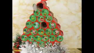 Christmas advent calendar how to make it recycling rolls of toilet paper [upl. by Anoel]