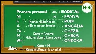 Swahili  La forme en ki le conditionnel FORMES POSITIVES  Nikifa kesho  Si je meurs demain [upl. by Janith]