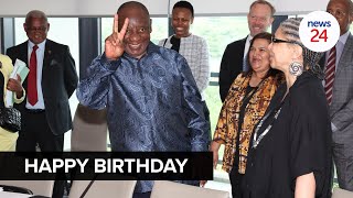 WATCH  Ramaphosa celebrates 72nd birthday in Brazils Rio de Janeiro ahead of G20 summit [upl. by Leahcir]