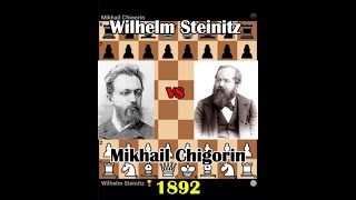 Fantastic use of the Bishops for mate Wilhelm Steinitz vs Mikhail Chigorin [upl. by Aneetsirk904]