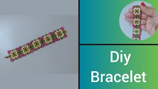 How to make beaded braceletDIY bracelet beadingtutorial braceletmaking [upl. by Erotavlas939]