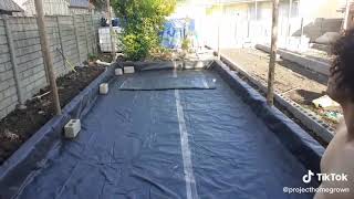 Aquaponics DWC bed liner installation [upl. by Annola504]