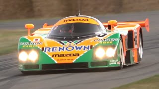 Mazda 787B  9000rpm R26B 4Rotor Engine Sound at Goodwood Hillclimb マツダ787B サウンド [upl. by Stacie]