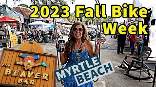 2023 FALL Myrtle Beach Bike Rally at the Beaver Bar in Murrells Inlet SC Harley Davidson BIKE WEEK [upl. by Sirrom]