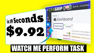 How I PERFORM 100 TASKs ON CPAGRIP SELF CLICK in 21 Seconds [upl. by Jeniece938]