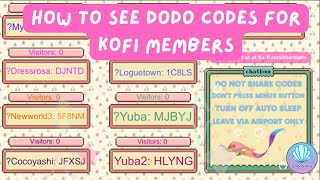 How to see dodo codes for Kofi members  Shereignas treasure islands [upl. by Nagel]