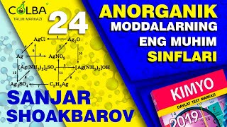 ANORGANIK MODDALARNING ENG MUHIM SINFLARI 2019 YIL DTM KIMYO TESTLARI BAZASI  24 [upl. by Adnamor]