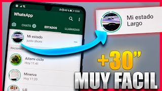 Como PONER VIDEOS LARGOS en ESTADO de WHATSAPP ⌚ [upl. by Lenny]