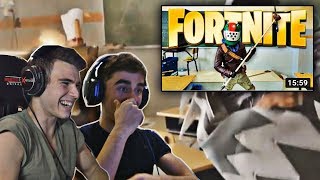 ALECMOLON y ELNOOT REACCIONAN a CLASE DE FORTNITE  PELICULA de FORTNITE [upl. by Annola]