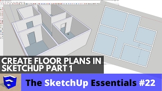 Creating 3D Floor Plans in SketchUp Part 1  The SketchUp Essentials 22 [upl. by Ellenrahc]