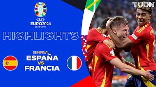 HIGHLIGHTS  España vs Francia  UEFA EURO 2024  Semis  TUDN [upl. by Einon299]