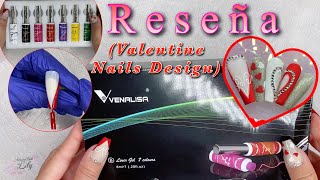 Venalisa Liners Gel Review  Diseño para el día del amor  Reseña de Geles para hacer diseños [upl. by Mandeville]