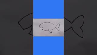 رسم سمكة القرش كيفية رسم سمكة القرش بطريقة بسيطة خطوة بخطوة  easy shark drawing [upl. by Eissirc22]