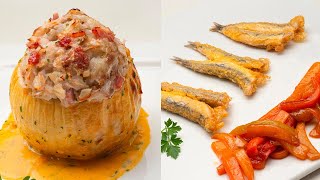 Cebollas rellenas asadas  Anchoas con morrones  Cocina Abierta de Karlos Arguiñano [upl. by Amaris]