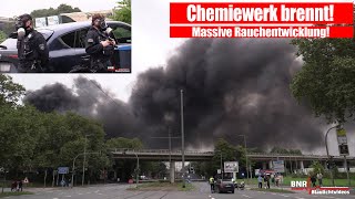 CHEMIEWERK IN FLAMMEN Großbrand in Duisburg fordert über 250 Einsatzkräfte Massive Rauchwolke [upl. by Einnek]