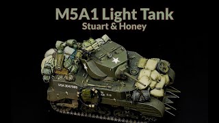 【Model Building】M5A1 Stuart  Tamiya  135 Tank Model  Honey of Allies [upl. by Llahsram]