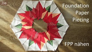 Foundation Paper Piecing  FPP Blume nähen 34 [upl. by Elicul184]