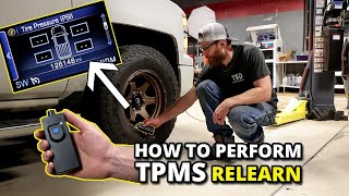 How To Relearn GM TPMS sensors  2014 Silverado Tire Sensors  Sierra Tahoe Suburban Yukon [upl. by Siger]